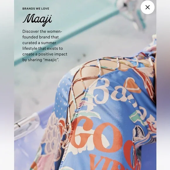 Maaji 🩷🧡🩵💙 Magnolia Mirage Cardi Long SleeveSwimsuit bathing suit NWT